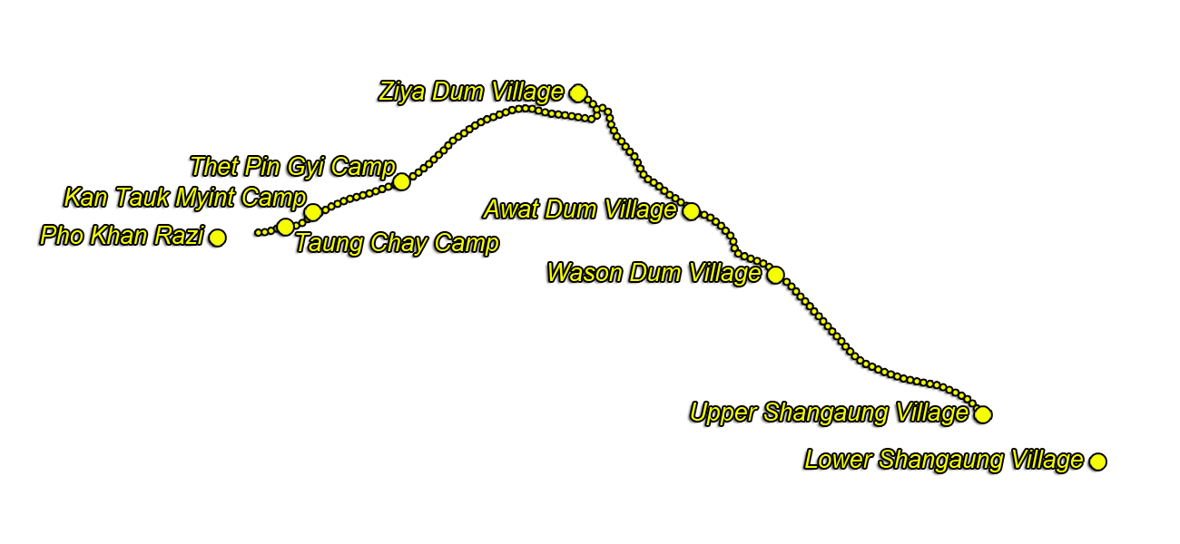 Kachin Tribal Village Trek Map