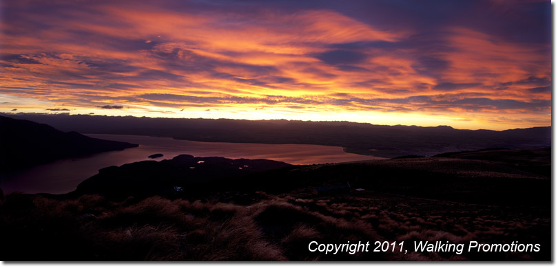 Kepler Trek, Sunrise from Luxmore Hut, New Zealand