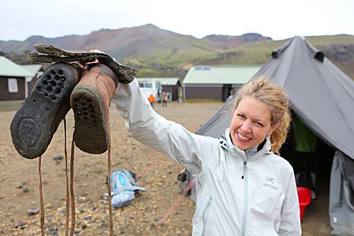 Dead Shoes at Landmannalaugar Camp site - - Laugavegur / Landmannalaugar Trek, Iceland