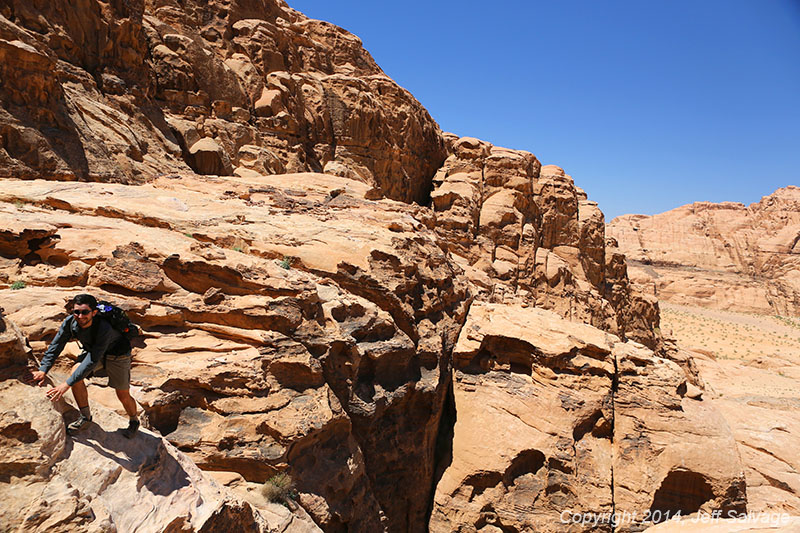 Rock scramble - Wadi Rum - Jordan