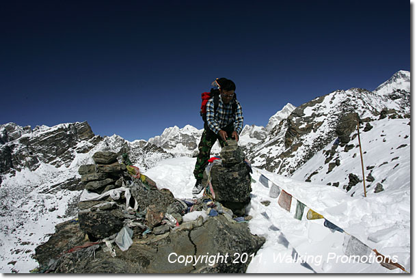 Padam Places Rock on Gokyo Ri